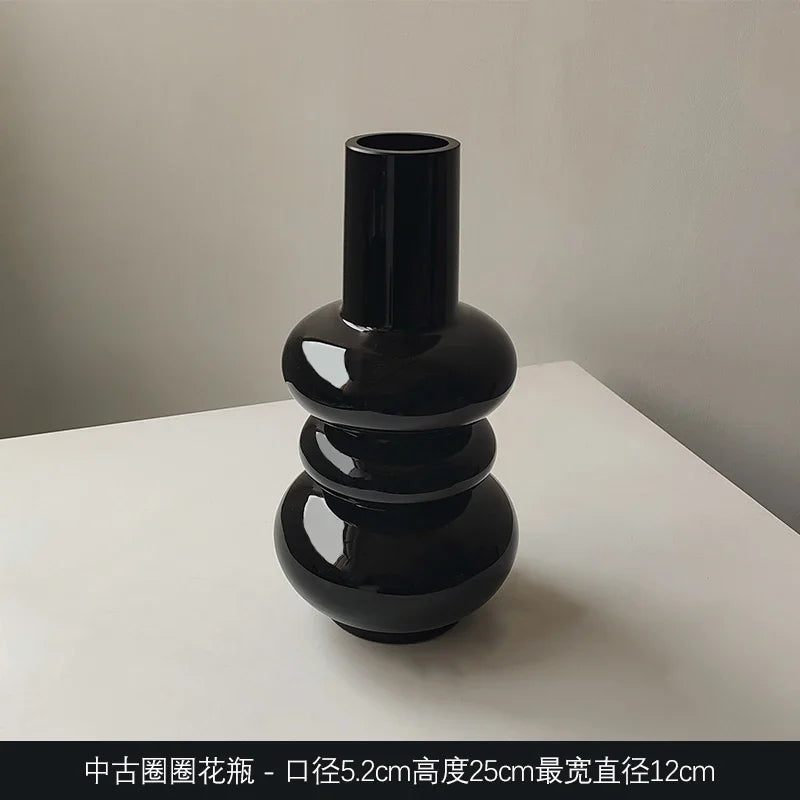 Vase en Verre Noir Élégance™