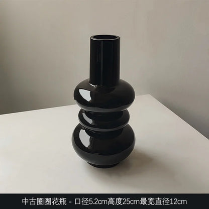 Vase en Verre Noir Élégance™
