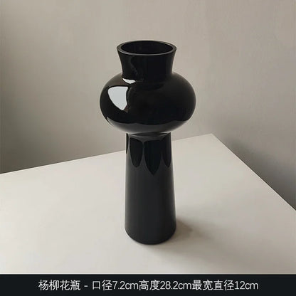 Vase en Verre Noir Élégance™