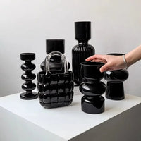 Vase en Verre Noir Élégance™