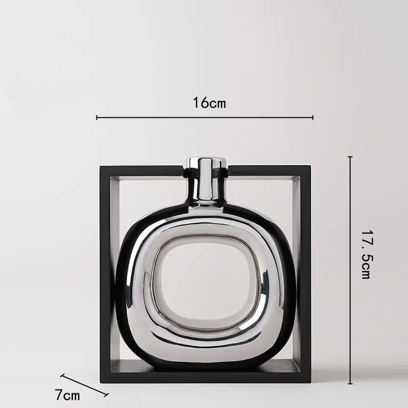 Vase en Céramique Argenté Décoratif™